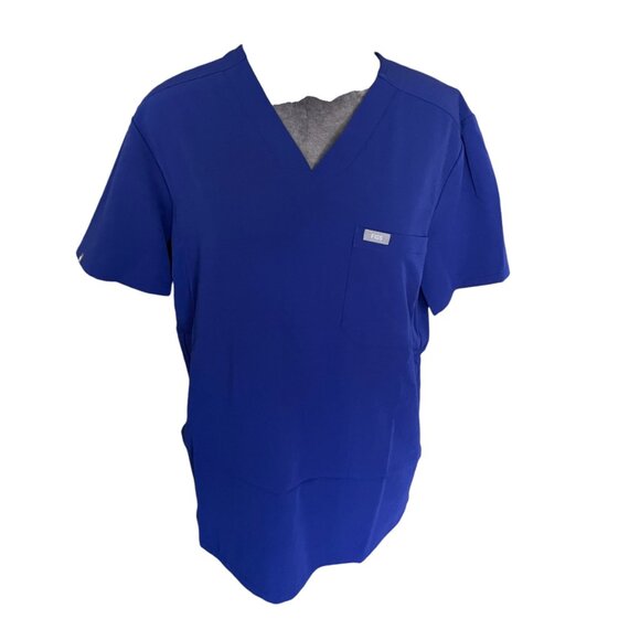 Figs Technical Collection Blue V-Neck Scrub Top S - Picture 1 of 6